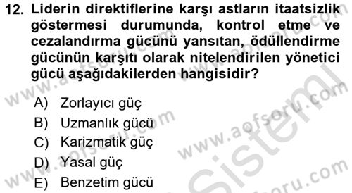 İş Etiği Dersi 2015 - 2016 Yılı (Final) Dönem Sonu Sınav Soruları 12. Soru