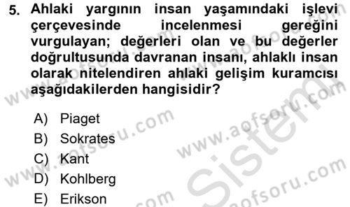 İş Etiği Dersi 2015 - 2016 Yılı (Final) Dönem Sonu Sınav Soruları 5. Soru