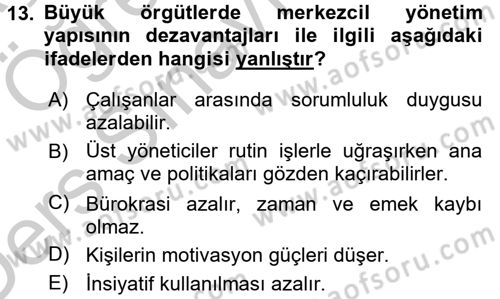 İş Etiği Dersi 2016 - 2017 Yılı 3 Ders Sınav Soruları 13. Soru