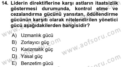 İş Etiği Dersi 2016 - 2017 Yılı 3 Ders Sınav Soruları 14. Soru