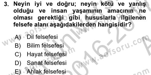 İş Etiği Dersi 2016 - 2017 Yılı (Vize) Ara Sınav Soruları 3. Soru