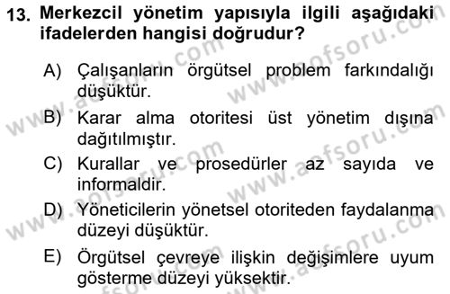 İş Etiği Dersi 2017 - 2018 Yılı 3 Ders Sınav Soruları 13. Soru
