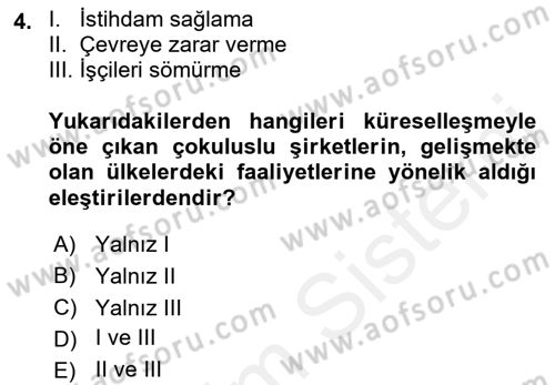 İş Etiği Dersi 2017 - 2018 Yılı 3 Ders Sınav Soruları 4. Soru