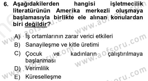 İş Etiği Dersi 2017 - 2018 Yılı (Vize) Ara Sınav Soruları 6. Soru