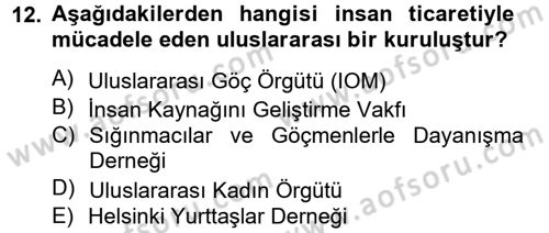 Sosyal Hizmet Kuruluşları Dersi 2012 - 2013 Yılı (Final) Dönem Sonu Sınav Soruları 12. Soru