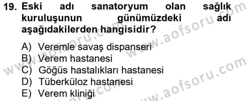 Sosyal Hizmet Kuruluşları Dersi 2012 - 2013 Yılı (Final) Dönem Sonu Sınav Soruları 19. Soru