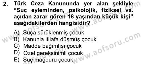 Sosyal Hizmet Kuruluşları Dersi 2012 - 2013 Yılı (Final) Dönem Sonu Sınav Soruları 2. Soru