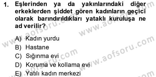 Sosyal Hizmet Kuruluşları Dersi 2013 - 2014 Yılı (Vize) Ara Sınav Soruları 1. Soru