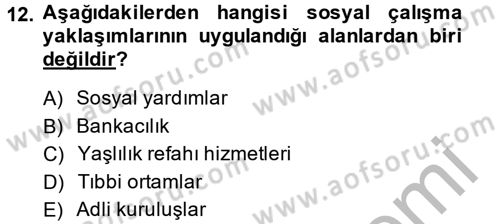 Sosyal Hizmet Kuruluşları Dersi 2013 - 2014 Yılı (Vize) Ara Sınav Soruları 12. Soru