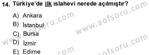 Sosyal Hizmet Kuruluşları Dersi 2013 - 2014 Yılı (Final) Dönem Sonu Sınav Soruları 14. Soru