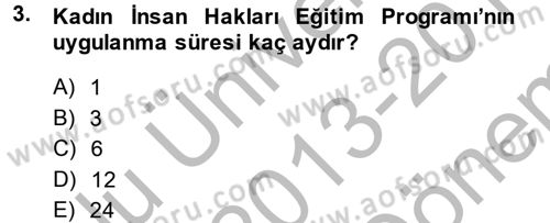 Sosyal Hizmet Kuruluşları Dersi 2013 - 2014 Yılı (Final) Dönem Sonu Sınav Soruları 3. Soru