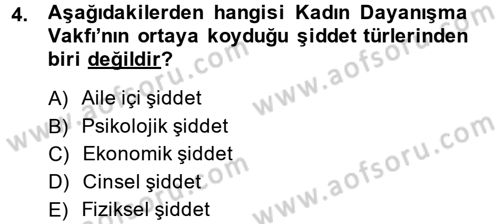 Sosyal Hizmet Kuruluşları Dersi 2013 - 2014 Yılı (Final) Dönem Sonu Sınav Soruları 4. Soru