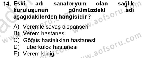 Sosyal Hizmet Kuruluşları Dersi 2013 - 2014 Yılı Tek Ders Sınav Soruları 14. Soru