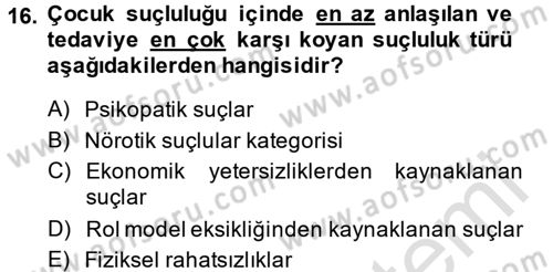 Sosyal Hizmet Kuruluşları Dersi 2013 - 2014 Yılı Tek Ders Sınav Soruları 16. Soru