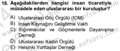 Sosyal Hizmet Kuruluşları Dersi 2013 - 2014 Yılı Tek Ders Sınav Soruları 18. Soru