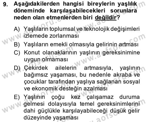 Sosyal Hizmet Kuruluşları Dersi 2014 - 2015 Yılı (Final) Dönem Sonu Sınav Soruları 9. Soru
