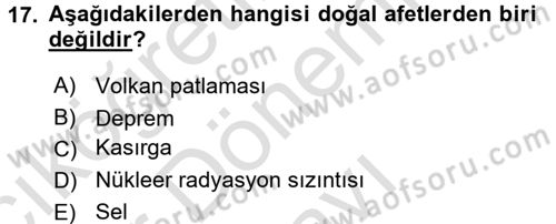 Sosyal Hizmet Kuruluşları Dersi 2015 - 2016 Yılı (Final) Dönem Sonu Sınav Soruları 17. Soru