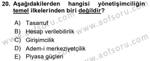 Sosyal Hizmet Kuruluşları Dersi 2015 - 2016 Yılı (Final) Dönem Sonu Sınav Soruları 20. Soru