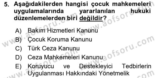 Sosyal Hizmet Kuruluşları Dersi 2015 - 2016 Yılı (Final) Dönem Sonu Sınav Soruları 5. Soru