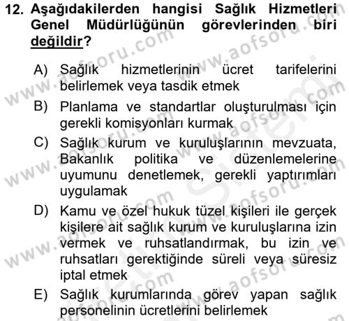 Sosyal Hizmet Kuruluşları Dersi 2015 - 2016 Yılı Tek Ders Sınav Soruları 12. Soru