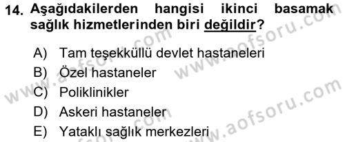 Sosyal Hizmet Kuruluşları Dersi 2015 - 2016 Yılı Tek Ders Sınav Soruları 14. Soru