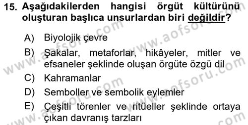 Sosyal Hizmet Kuruluşları Dersi 2015 - 2016 Yılı Tek Ders Sınav Soruları 15. Soru