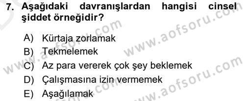 Sosyal Hizmet Kuruluşları Dersi 2015 - 2016 Yılı Tek Ders Sınav Soruları 7. Soru