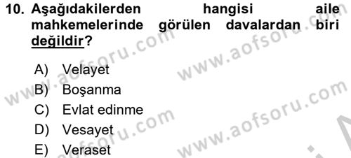 Sosyal Hizmet Kuruluşları Dersi 2016 - 2017 Yılı (Vize) Ara Sınav Soruları 10. Soru