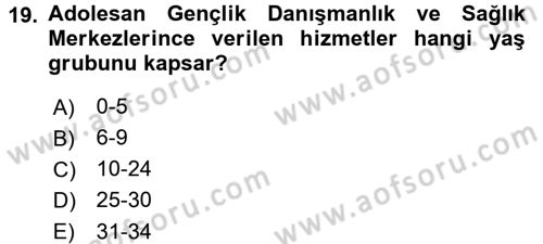 Sosyal Hizmet Kuruluşları Dersi 2016 - 2017 Yılı (Vize) Ara Sınav Soruları 19. Soru