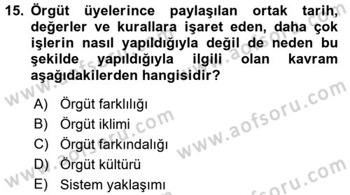 Sosyal Hizmet Kuruluşları Dersi 2016 - 2017 Yılı (Final) Dönem Sonu Sınav Soruları 15. Soru