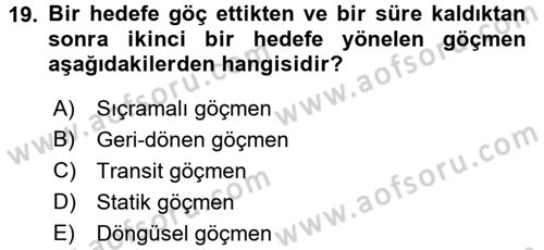 Sosyal Hizmet Kuruluşları Dersi 2016 - 2017 Yılı (Final) Dönem Sonu Sınav Soruları 19. Soru