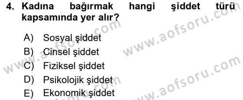 Sosyal Hizmet Kuruluşları Dersi 2016 - 2017 Yılı (Final) Dönem Sonu Sınav Soruları 4. Soru