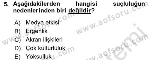 Sosyal Hizmet Kuruluşları Dersi 2016 - 2017 Yılı (Final) Dönem Sonu Sınav Soruları 5. Soru