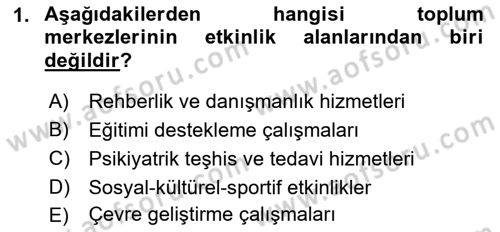 Sosyal Hizmet Kuruluşları Dersi 2017 - 2018 Yılı 3 Ders Sınav Soruları 1. Soru