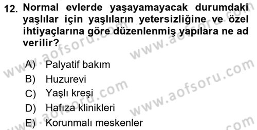 Sosyal Hizmet Kuruluşları Dersi 2017 - 2018 Yılı 3 Ders Sınav Soruları 12. Soru