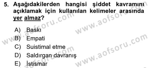 Sosyal Hizmet Kuruluşları Dersi 2017 - 2018 Yılı 3 Ders Sınav Soruları 5. Soru