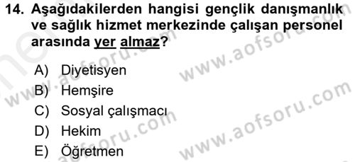 Sosyal Hizmet Kuruluşları Dersi 2017 - 2018 Yılı (Vize) Ara Sınav Soruları 14. Soru