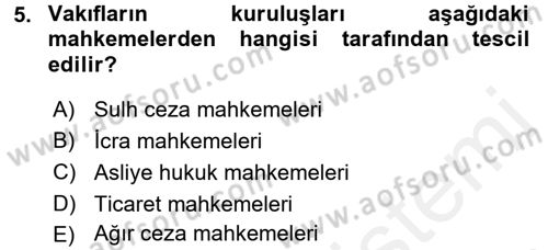 Sosyal Hizmet Kuruluşları Dersi 2017 - 2018 Yılı (Vize) Ara Sınav Soruları 5. Soru