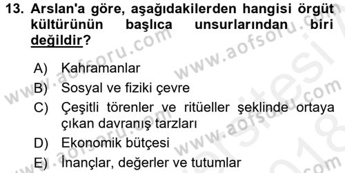 Sosyal Hizmet Kuruluşları Dersi 2017 - 2018 Yılı (Final) Dönem Sonu Sınav Soruları 13. Soru