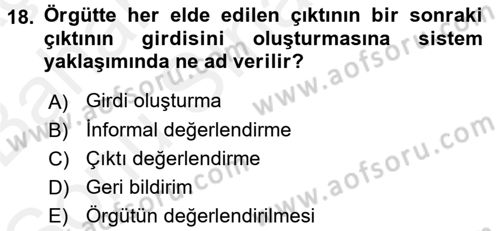 Sosyal Hizmet Kuruluşları Dersi 2017 - 2018 Yılı (Final) Dönem Sonu Sınav Soruları 18. Soru