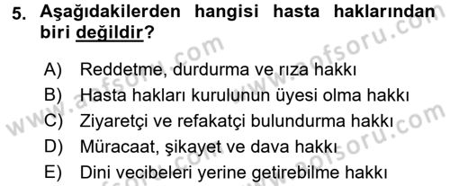 Sosyal Hizmet Kuruluşları Dersi 2017 - 2018 Yılı (Final) Dönem Sonu Sınav Soruları 5. Soru