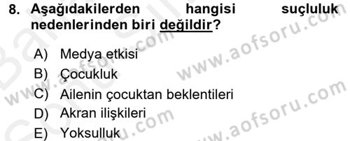 Sosyal Hizmet Kuruluşları Dersi 2017 - 2018 Yılı (Final) Dönem Sonu Sınav Soruları 8. Soru