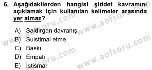 Sosyal Hizmet Kuruluşları Dersi 2018 - 2019 Yılı 3 Ders Sınav Soruları 6. Soru