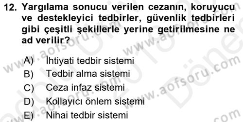 Sosyal Hizmet Kuruluşları Dersi 2018 - 2019 Yılı (Final) Dönem Sonu Sınav Soruları 12. Soru