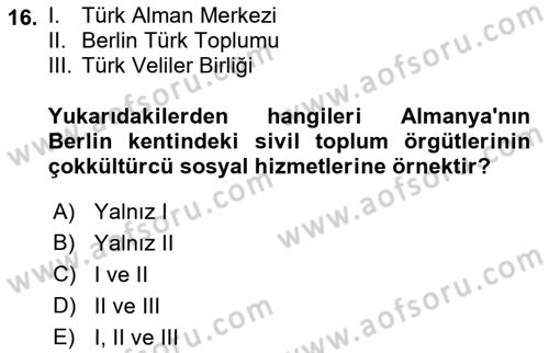 Sosyal Hizmet Kuruluşları Dersi 2018 - 2019 Yılı (Final) Dönem Sonu Sınav Soruları 16. Soru