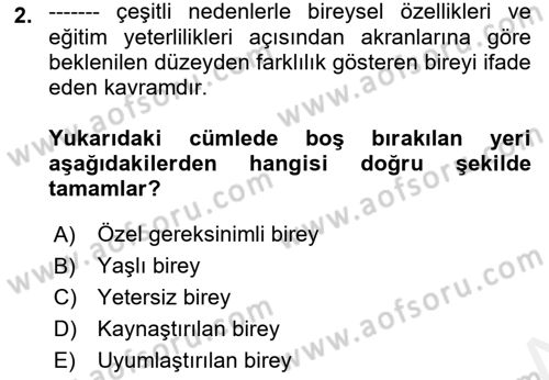 Sosyal Hizmet Kuruluşları Dersi 2018 - 2019 Yılı (Final) Dönem Sonu Sınav Soruları 2. Soru