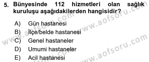 Sosyal Hizmet Kuruluşları Dersi 2018 - 2019 Yılı (Final) Dönem Sonu Sınav Soruları 5. Soru