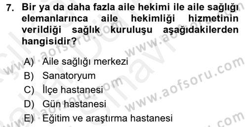 Sosyal Hizmet Kuruluşları Dersi 2018 - 2019 Yılı (Final) Dönem Sonu Sınav Soruları 7. Soru