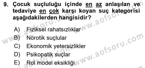 Sosyal Hizmet Kuruluşları Dersi 2018 - 2019 Yılı (Final) Dönem Sonu Sınav Soruları 9. Soru
