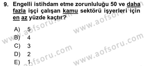 Sosyal Hizmet Kuruluşları Dersi 2018 - 2019 Yılı Yaz Okulu Sınav Soruları 9. Soru